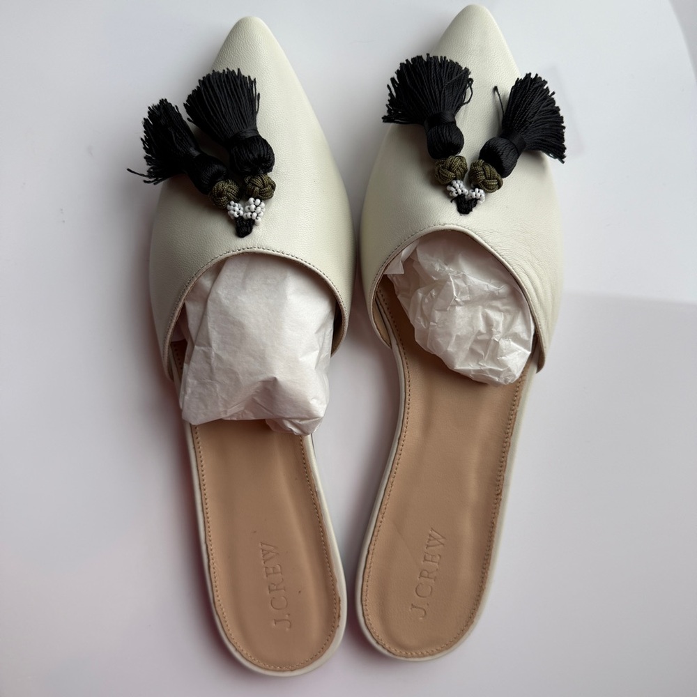 *Never Worn w/ Box* J. Crew Harper Tassel Mules - Size 8.5